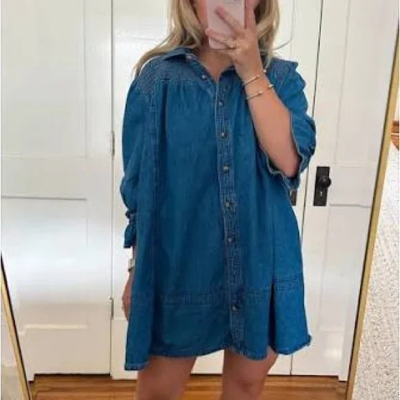 Free People Vanessa Denim Tunic Dress - Picture 3 of 5